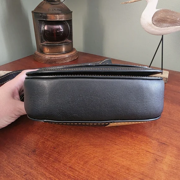 Coach 38482 1941 Saddle 23 Crossbody Patchwork Black Suede Leather Bag - Picture 5 of 16